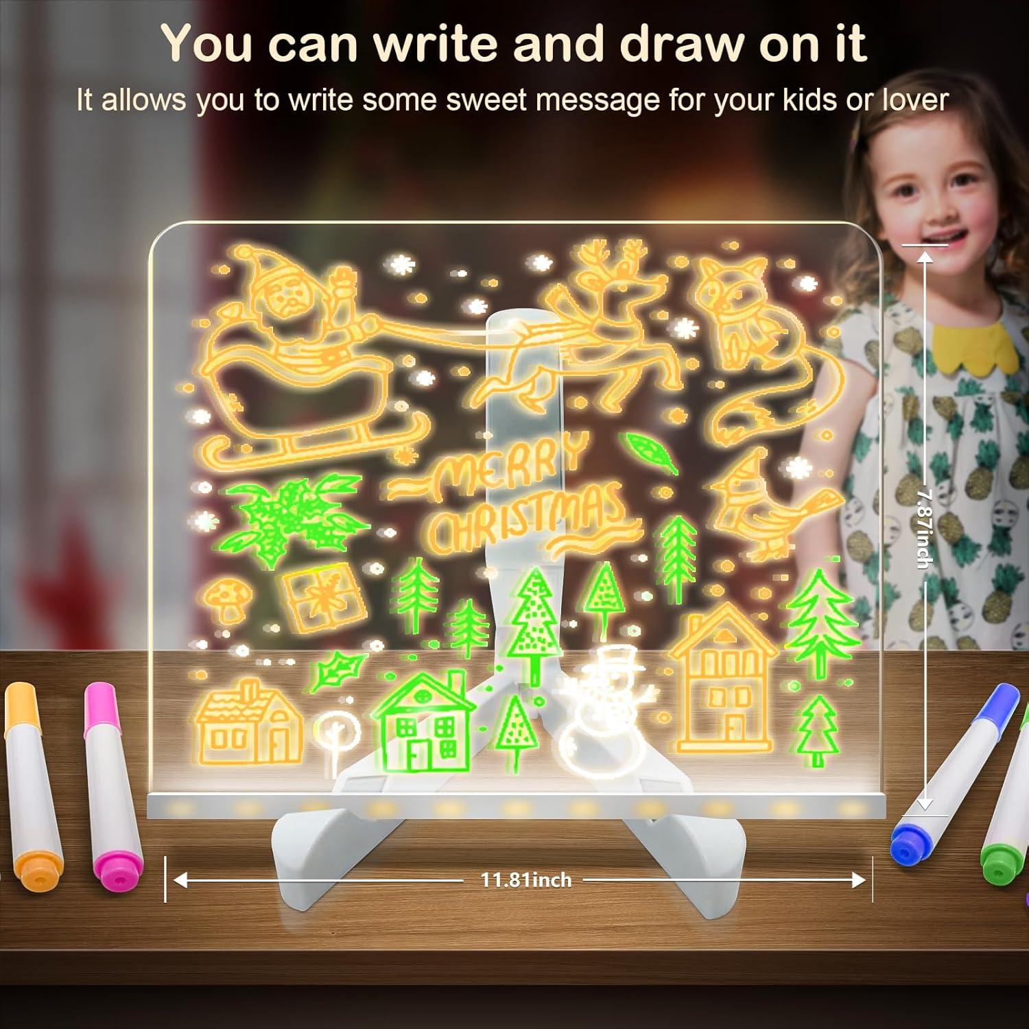 Tablero de Notas LED Uwqaqx 20x30 cm Borrado en Seco