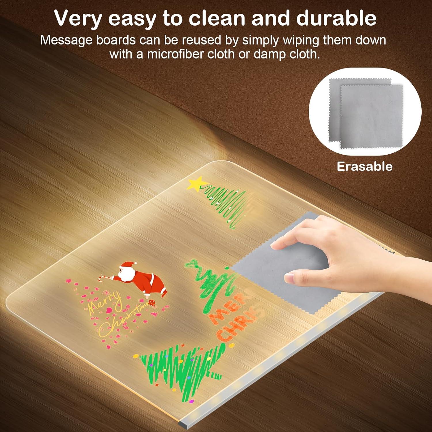 Tablero de Notas LED Uwqaqx 20x30 cm Borrado en Seco