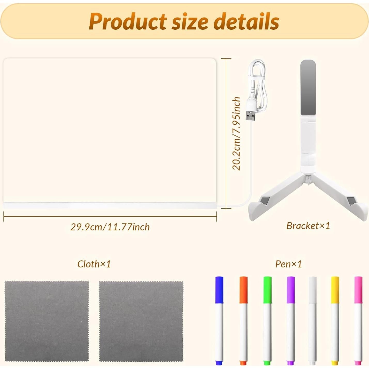 Tablero de Notas LED LGGbaodan 30.48x20.32cm Borrable