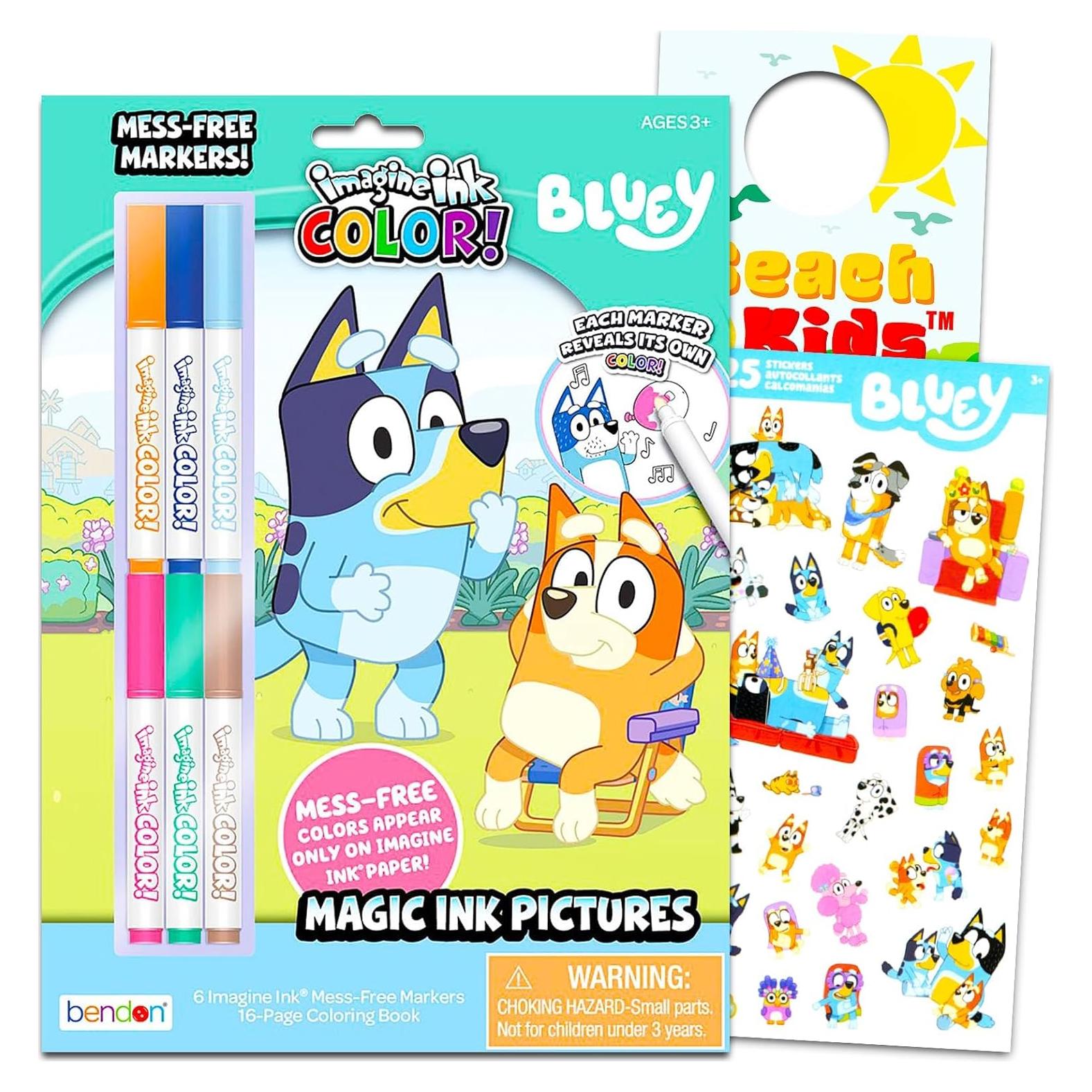 Set de Colorear Bluey Imagine Ink con 16 Páginas y Marcadores