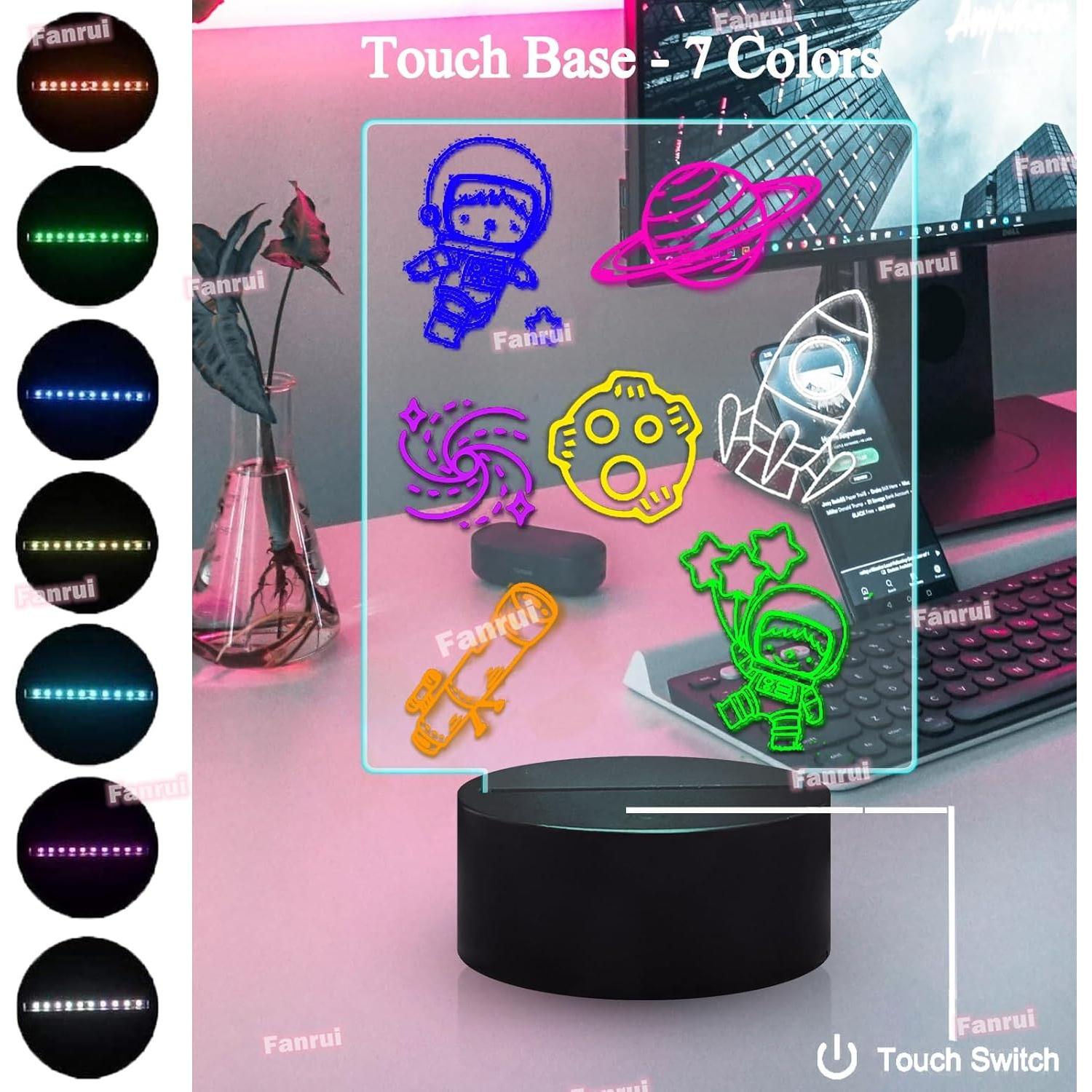 Tablero de Borrado en Seco LED Fanrui 20.2x34.9cm USB Control Remoto