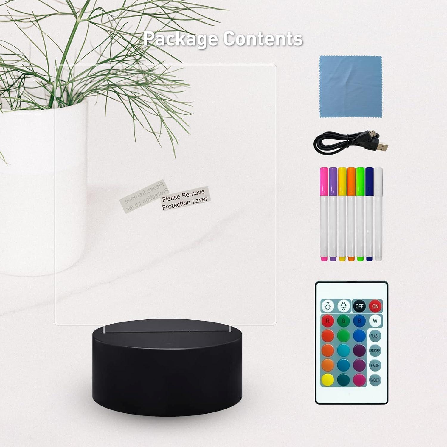 Tablero de Borrado en Seco LED Fanrui 20.2x34.9cm USB Control Remoto