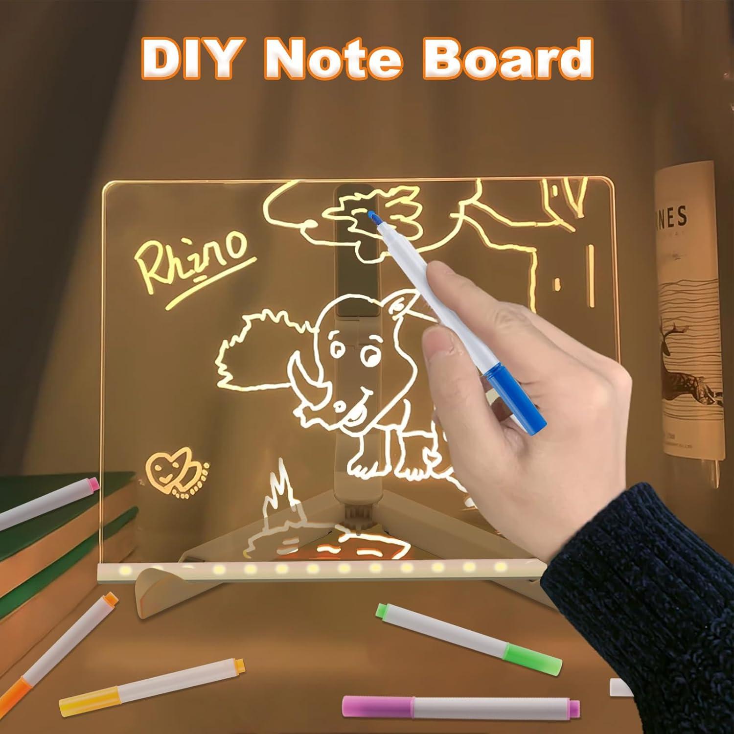 Tablero de Notas LED Acrílico Bhbuy-Action 30x20 cm Blanco