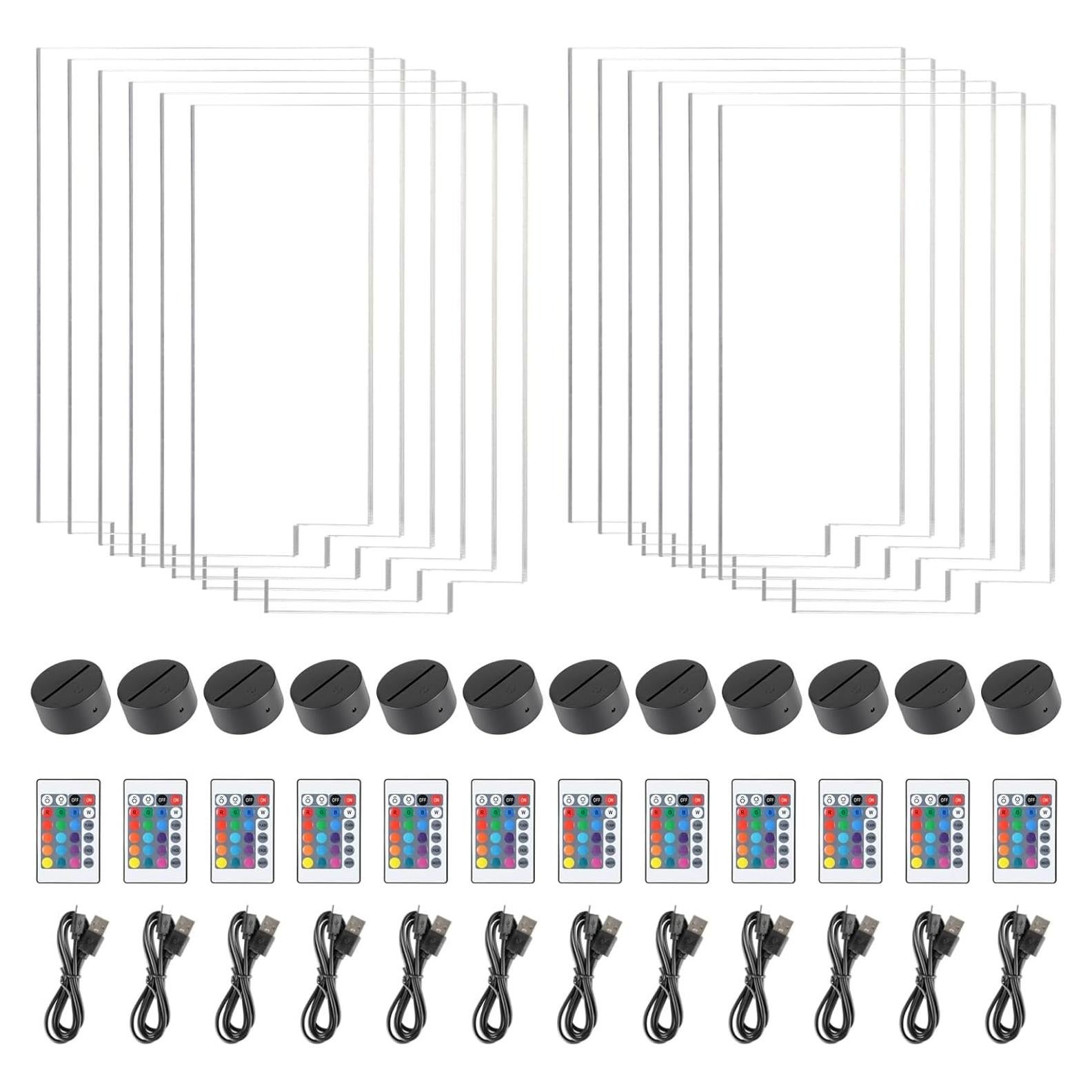 Base de Lámpara LED Homaisson 12 Piezas con Control Remoto