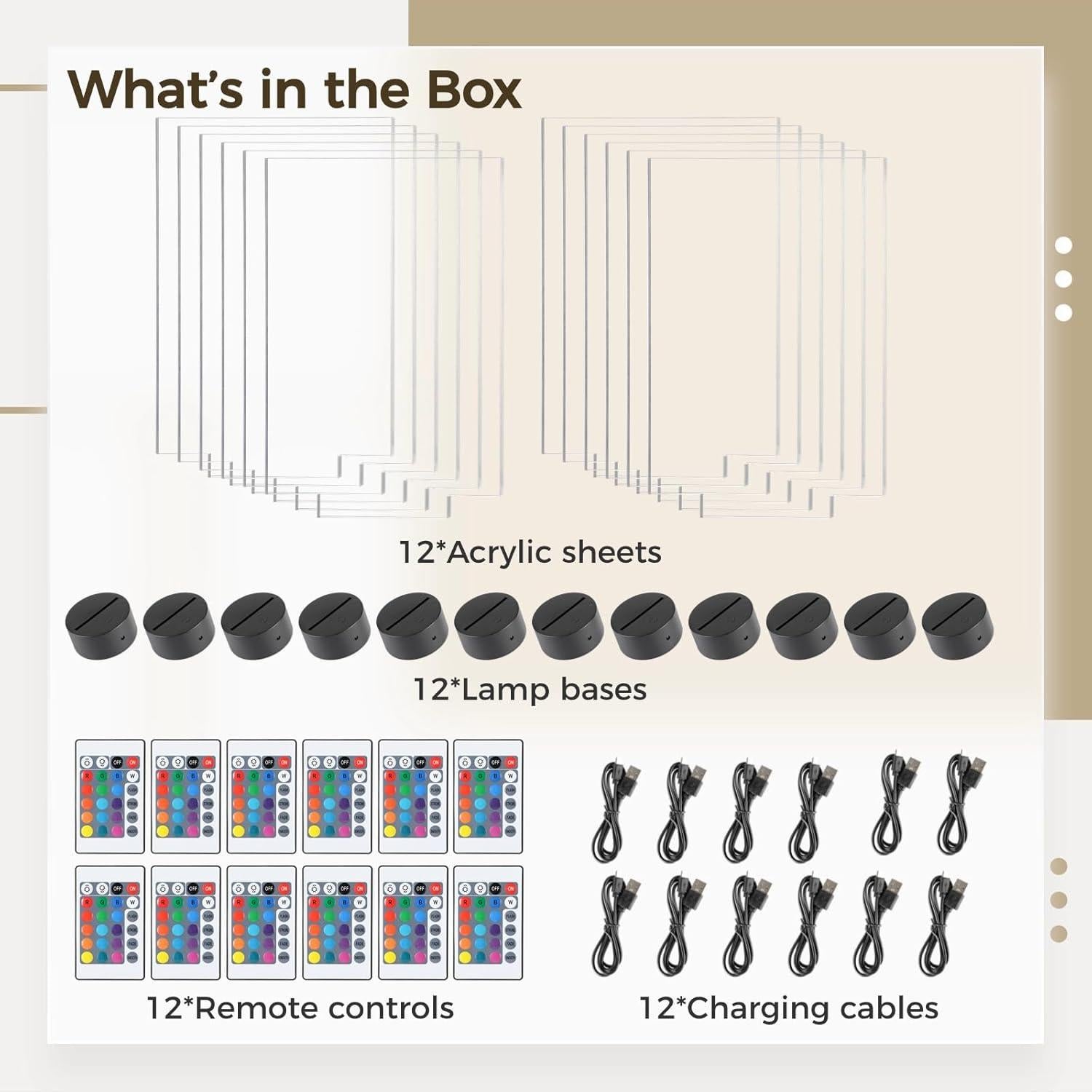 Base de Lámpara LED Homaisson 12 Piezas con Control Remoto