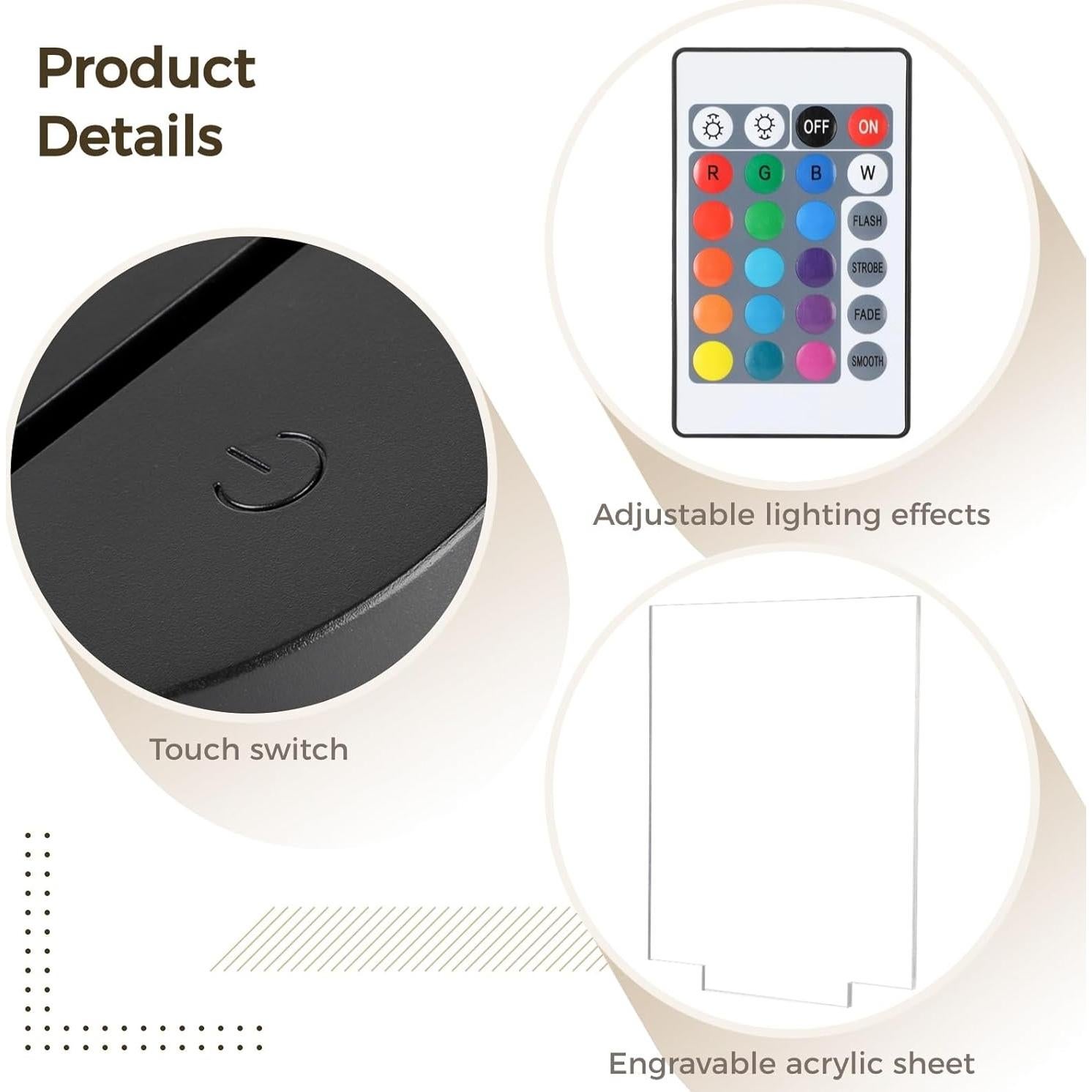 Base de Lámpara LED Homaisson 12 Piezas con Control Remoto