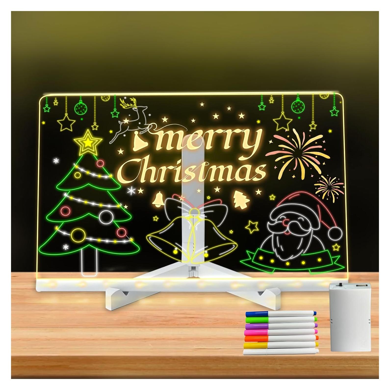 Tablero de Notas LED DLAIUSMALL 30x20 cm Acrílico Colorido