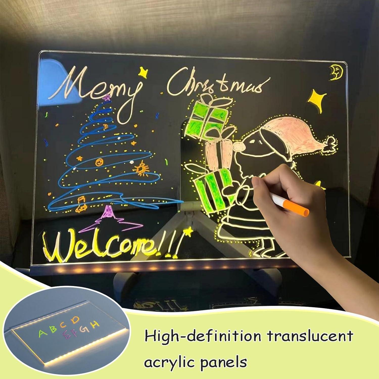 Tablero de Notas LED DLAIUSMALL 30x20 cm Acrílico Colorido