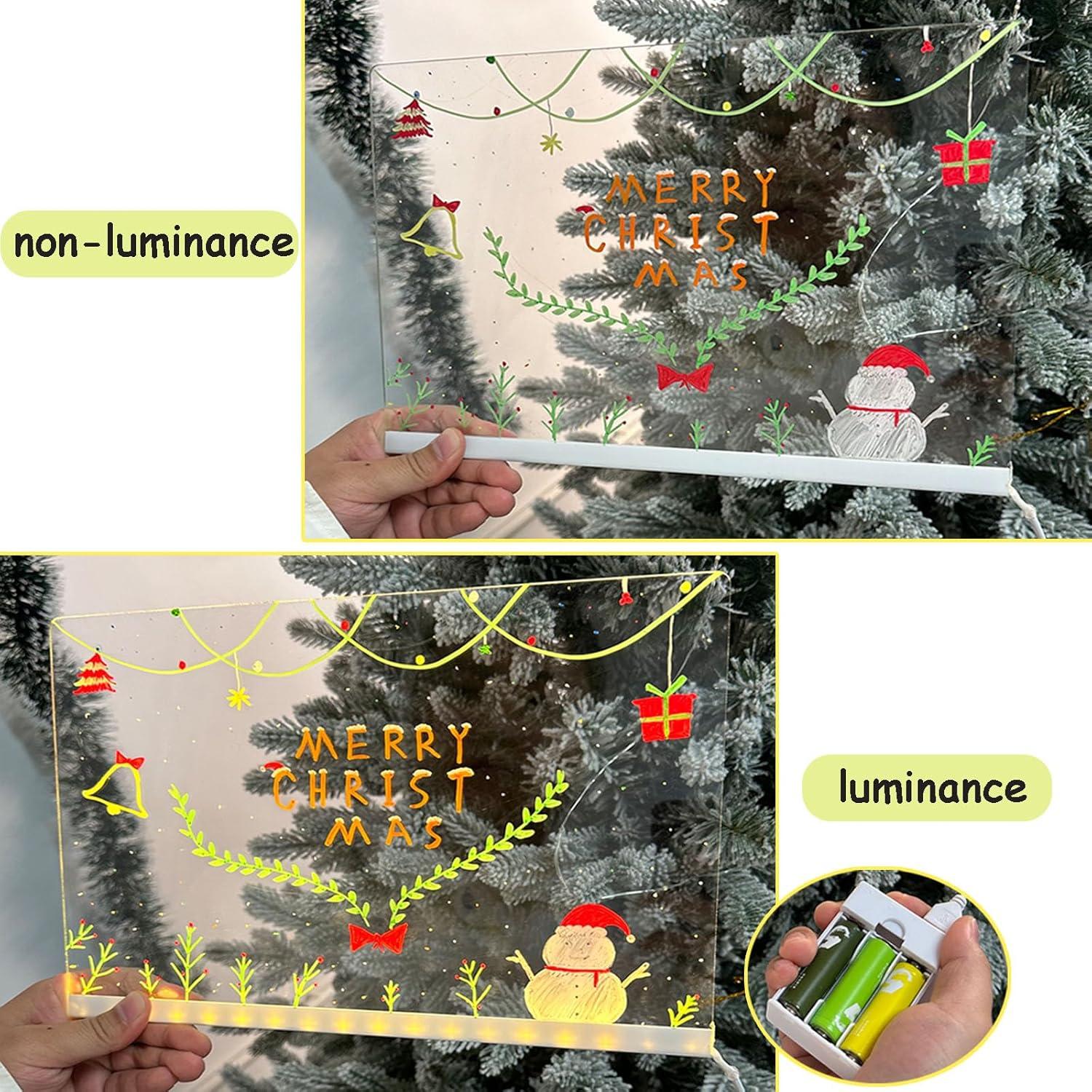 Tablero de Notas LED DLAIUSMALL 30x20 cm Acrílico Colorido