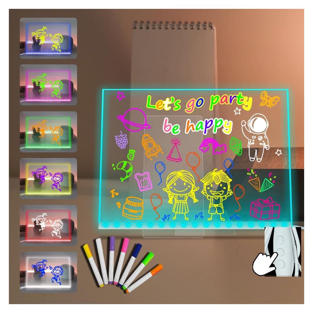 Tablero de Notas LED Acrílico ASEAZ 30x20 cm 7 Colores