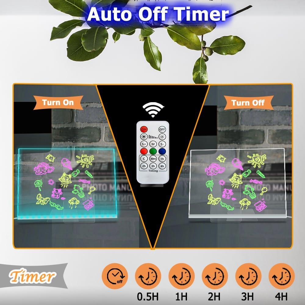 Tablero de Notas LED Acrílico ASEAZ 30x20 cm 7 Colores