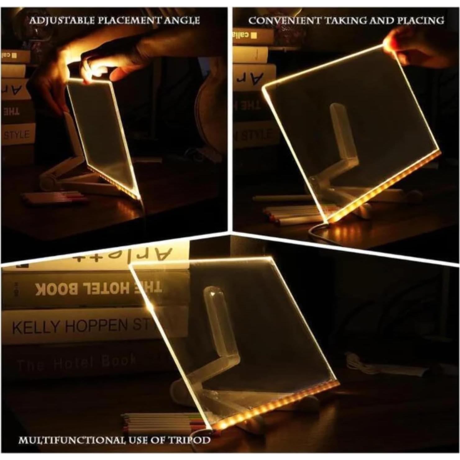 Tablero de Notas LED Eadwe 15x15 cm Acrílico Iluminado