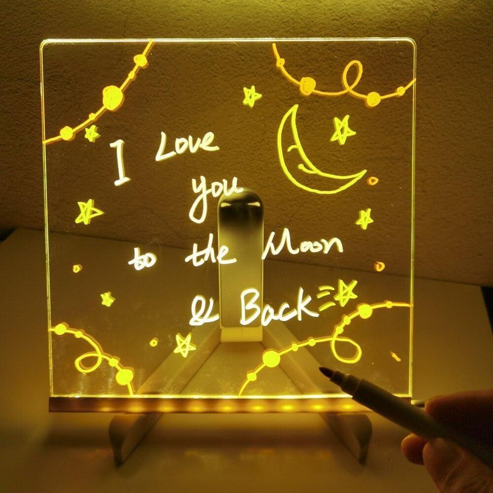 Tablero de Notas LED Eadwe 15x15 cm Acrílico Iluminado