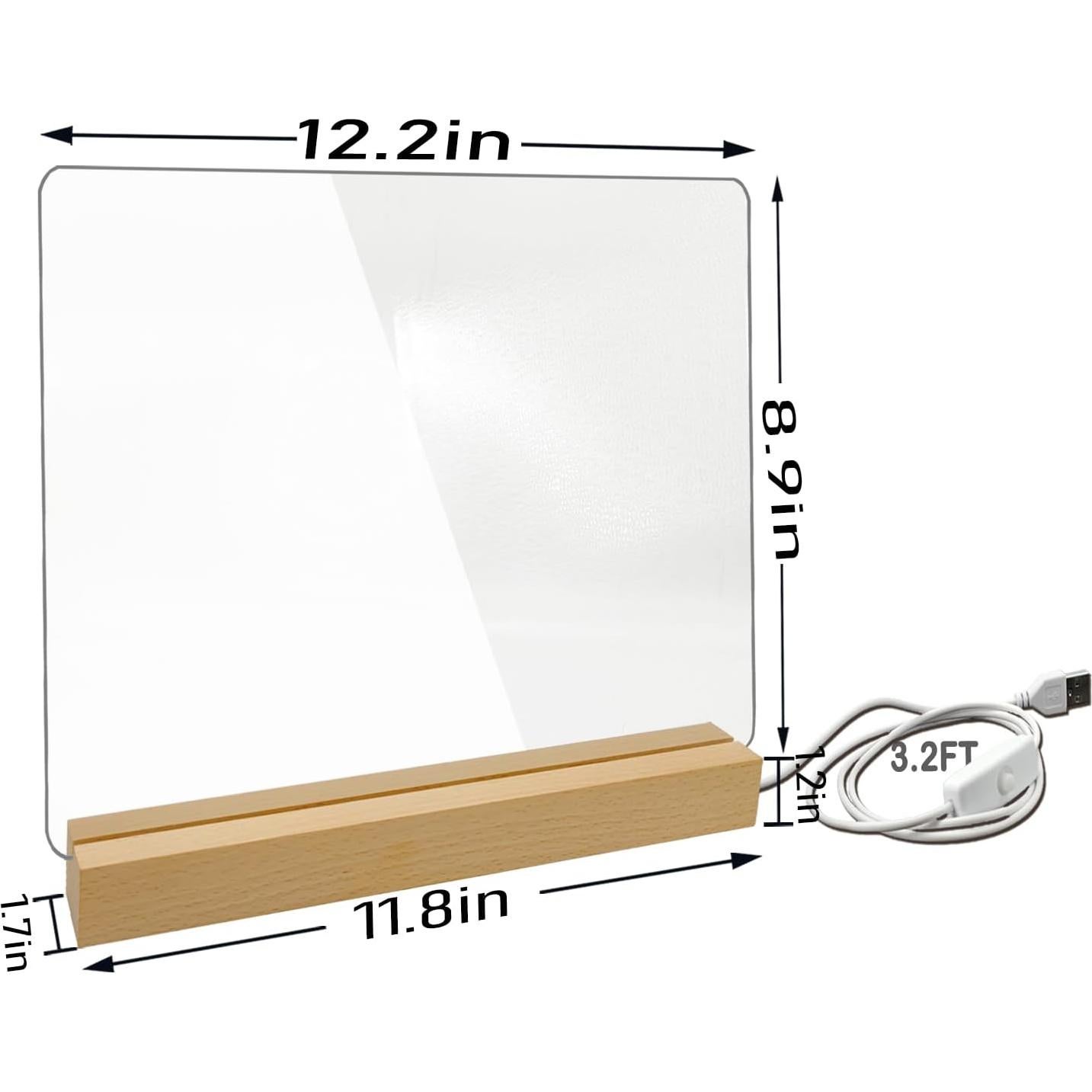 Tablero de Borrado en Seco Acrílico HaldyeMic 30.5x25.4cm LED