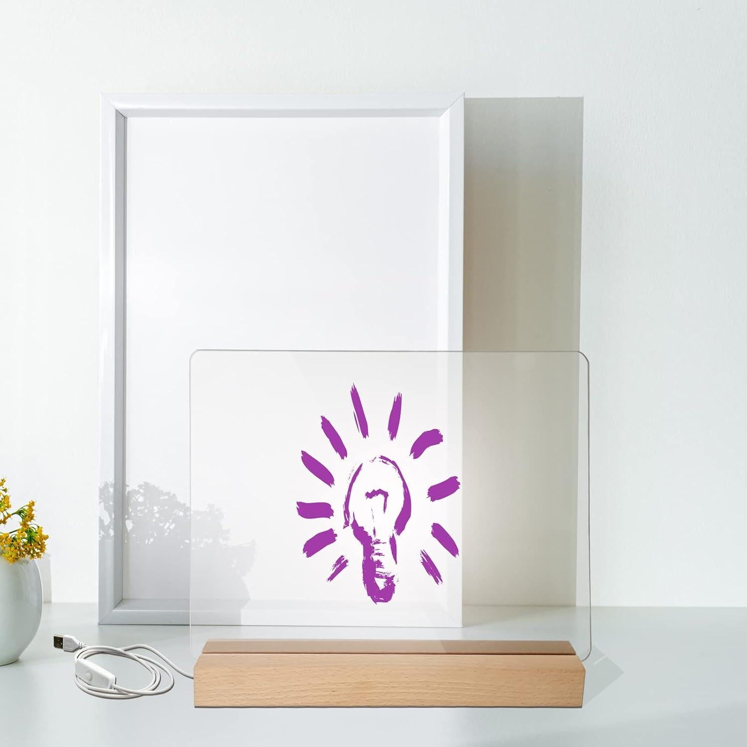 Tablero de Borrado en Seco Acrílico HaldyeMic 30.5x25.4cm LED