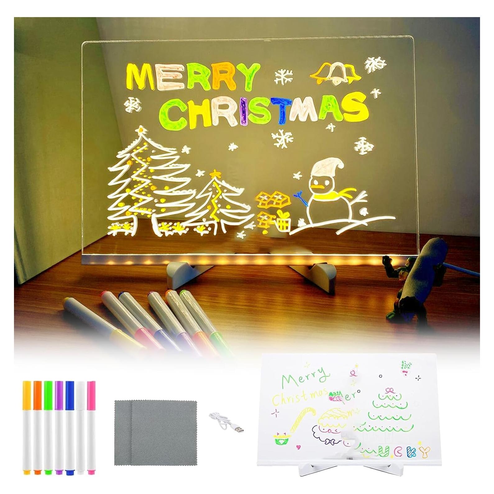 Tablero de Notas LED Yewmow 30x20cm Acrílico Iluminado