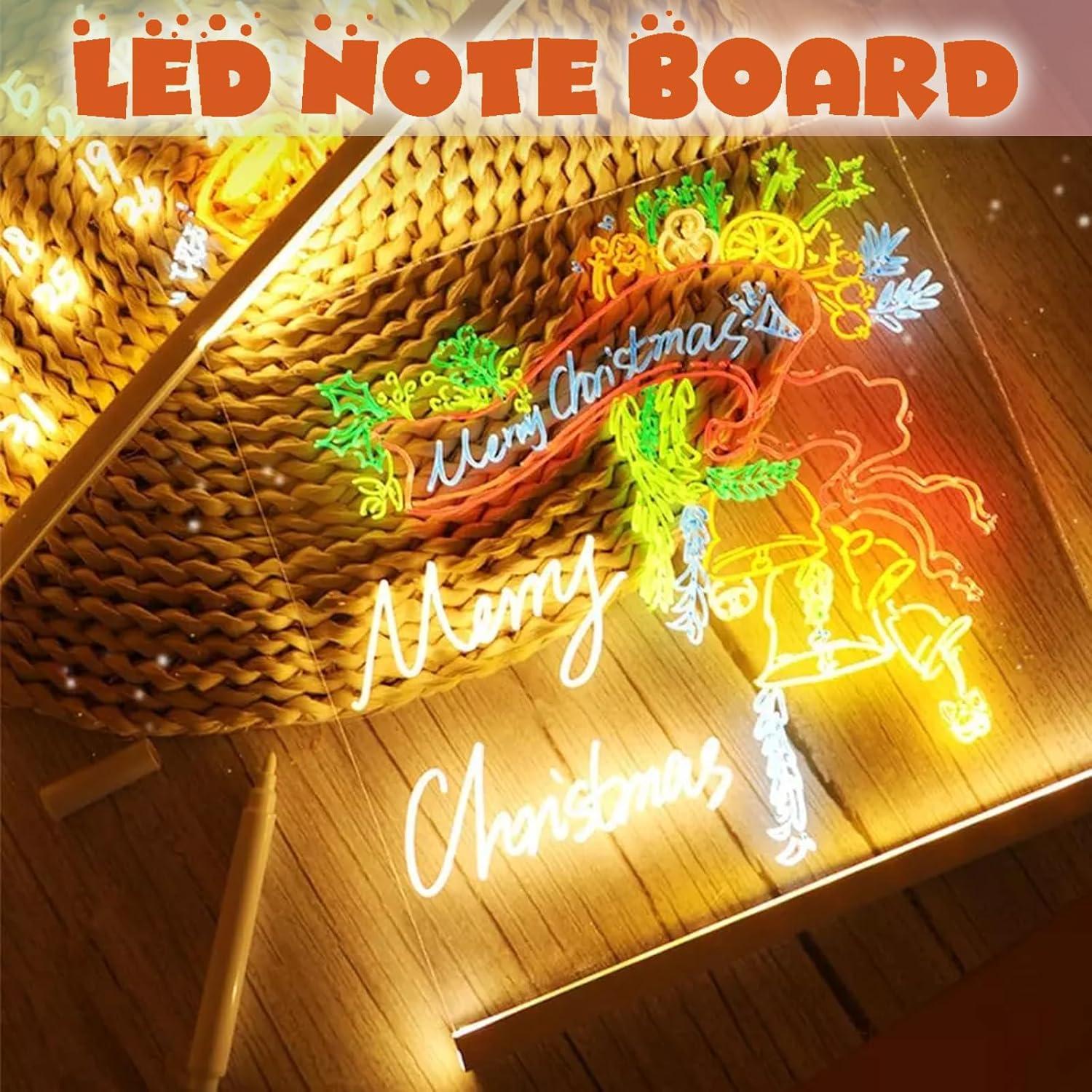 Tablero de Notas LED Yewmow 30x20cm Acrílico Iluminado