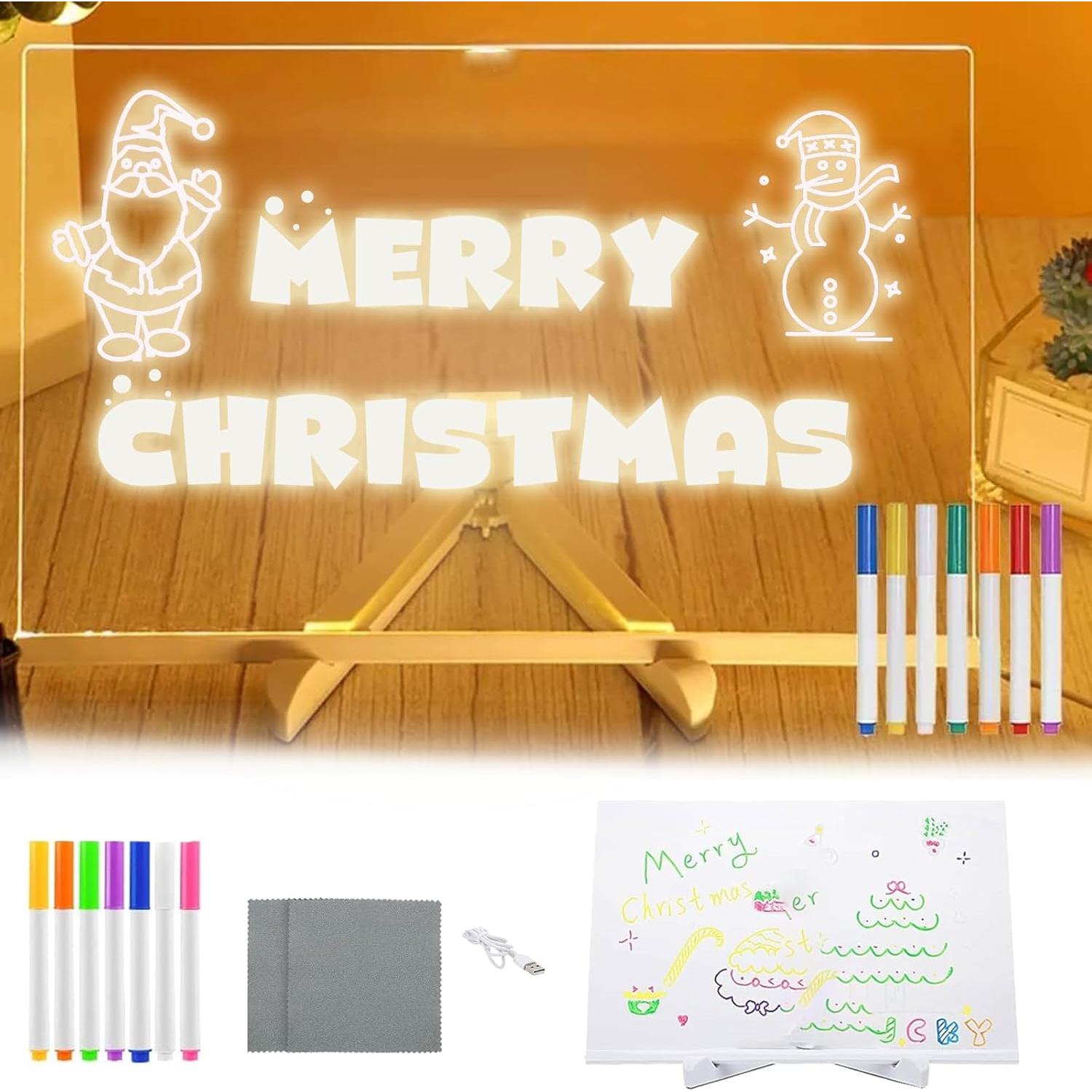 Tablero de Notas LED Yewmow 30x20cm Acrílico Iluminado