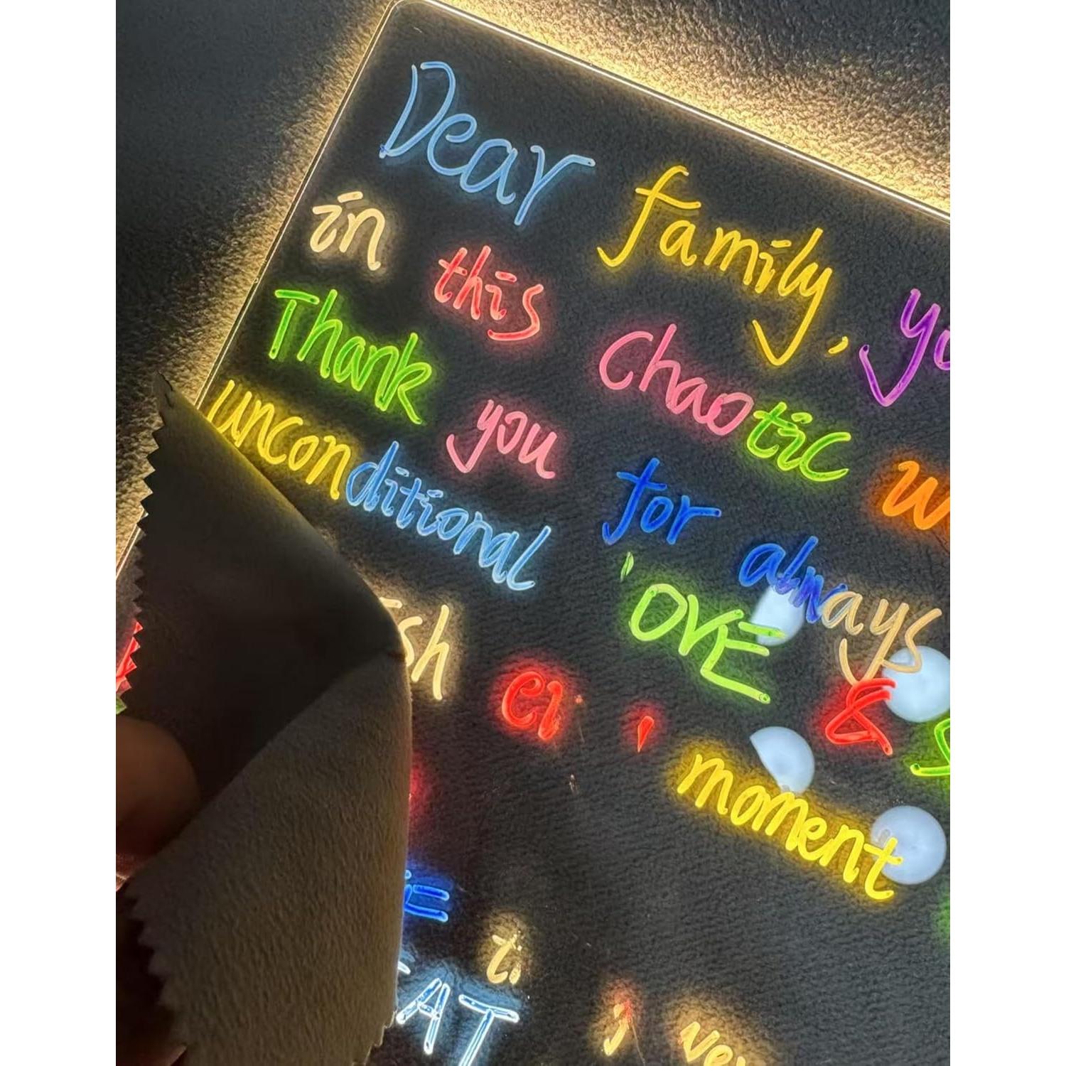 Tablero de Notas LED Genérico 30.48x20.32cm Acrílico Multicolor