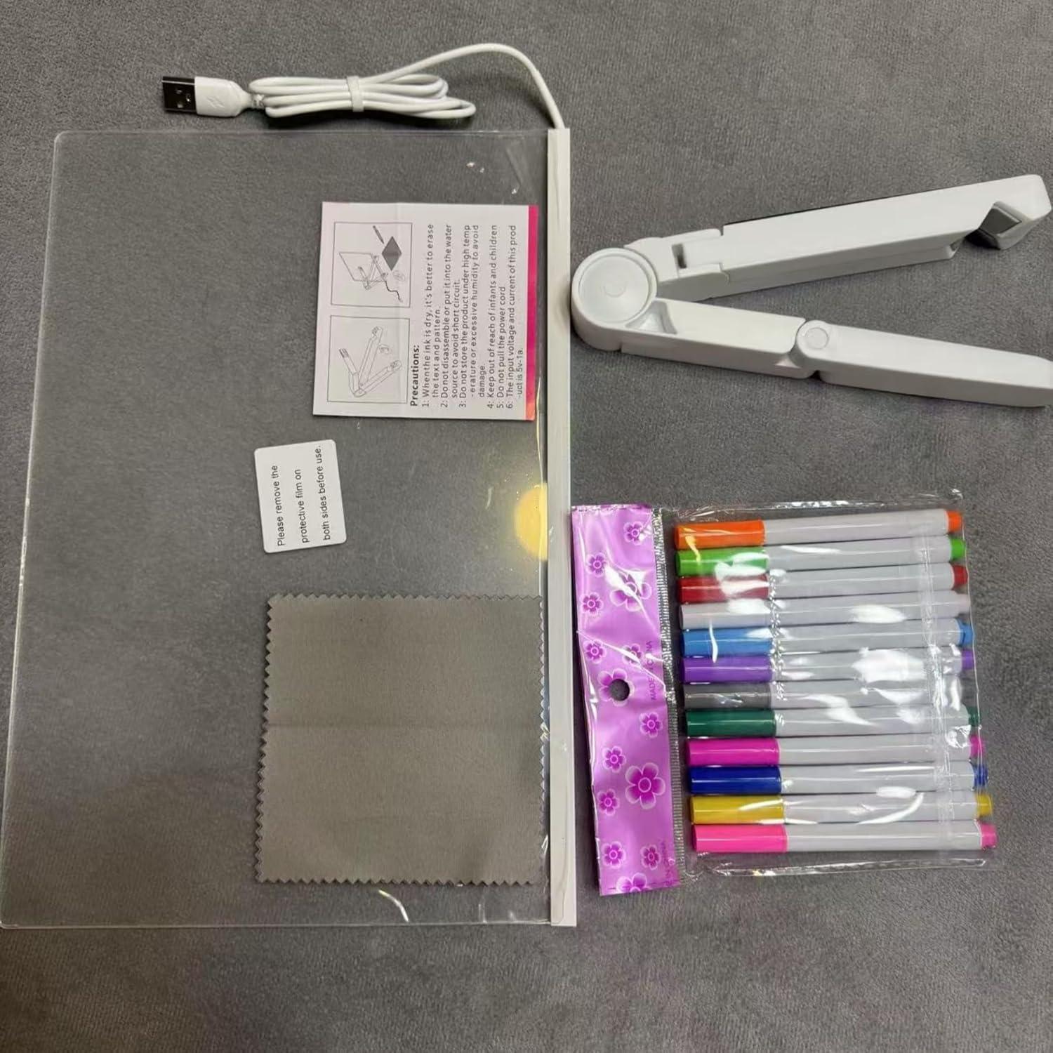 Tablero de Notas LED Genérico 30.48x20.32cm Acrílico Multicolor