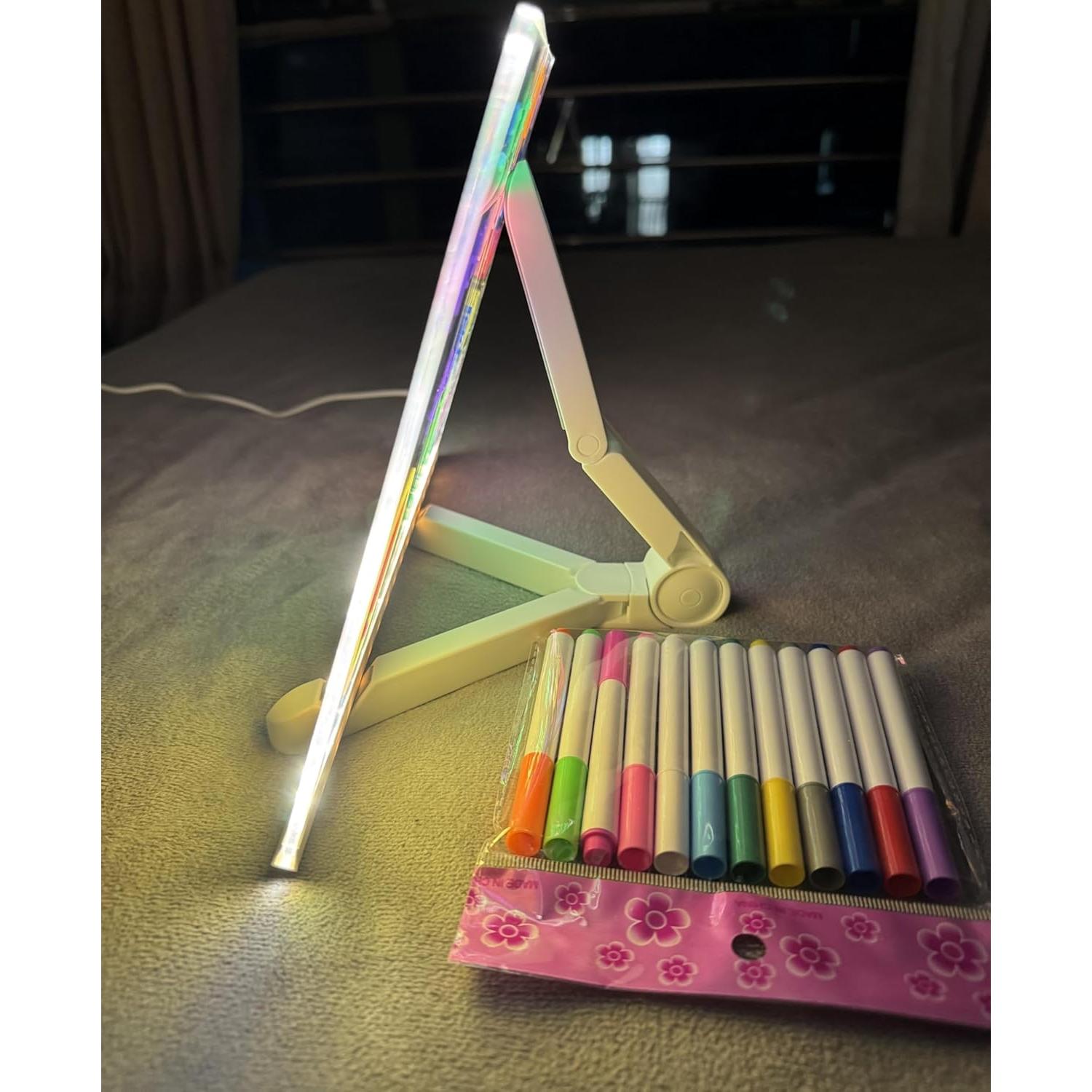 Tablero de Notas LED Genérico 30.48x20.32cm Acrílico Multicolor