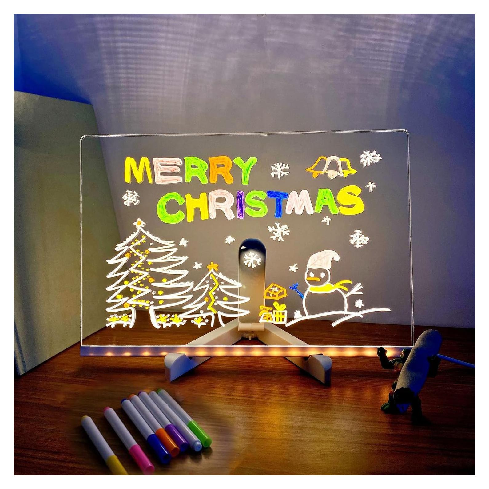 Tablero de Marcador Acrílico Iluminado LELEBEAR 30x20cm