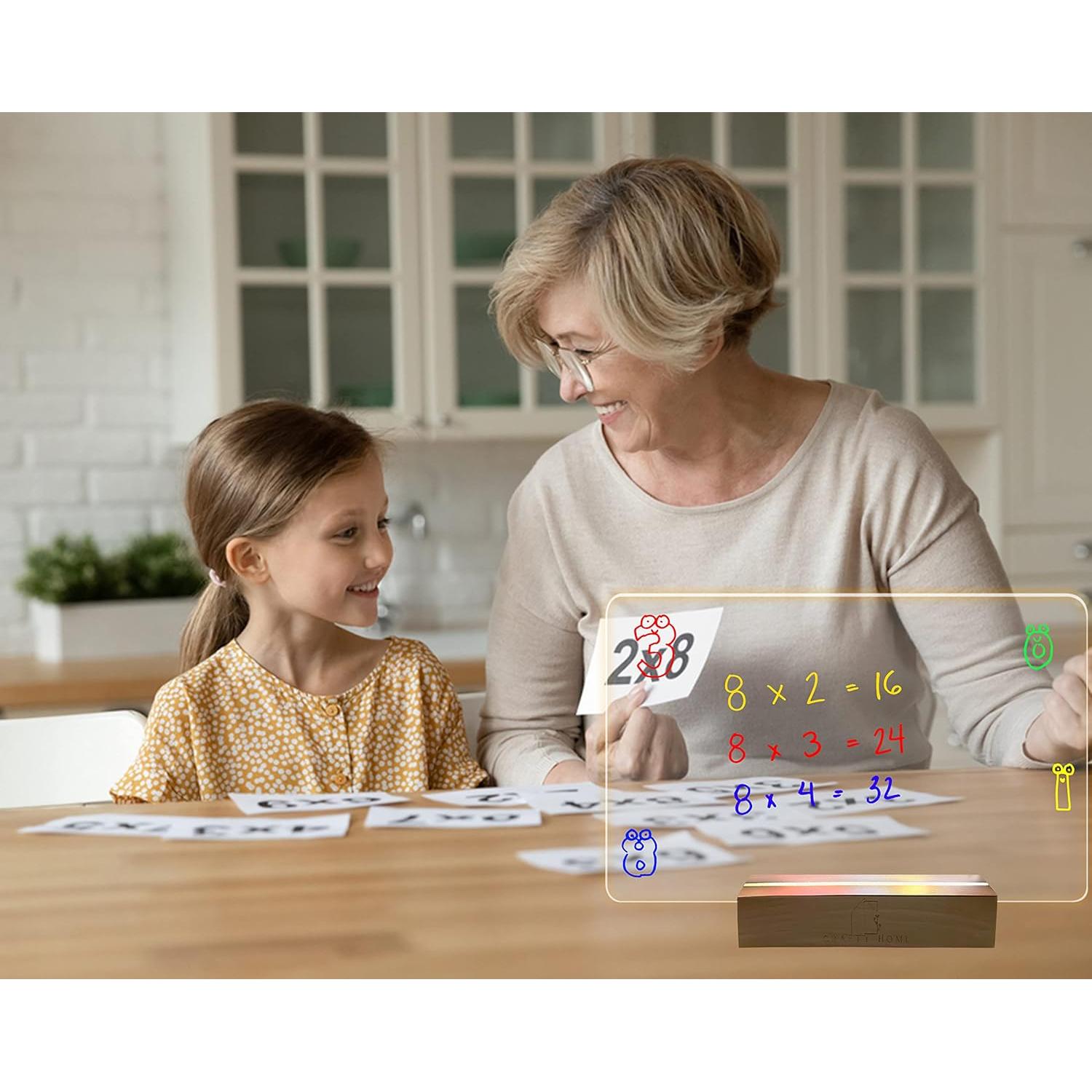 Tablero Acrílico LED Crafty Home 30x20 cm con Lápices de Colores