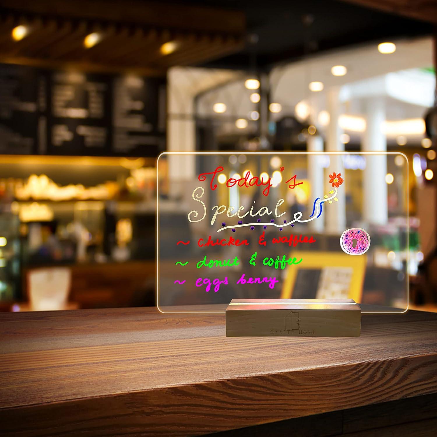 Tablero Acrílico LED Crafty Home 30x20 cm con Lápices de Colores