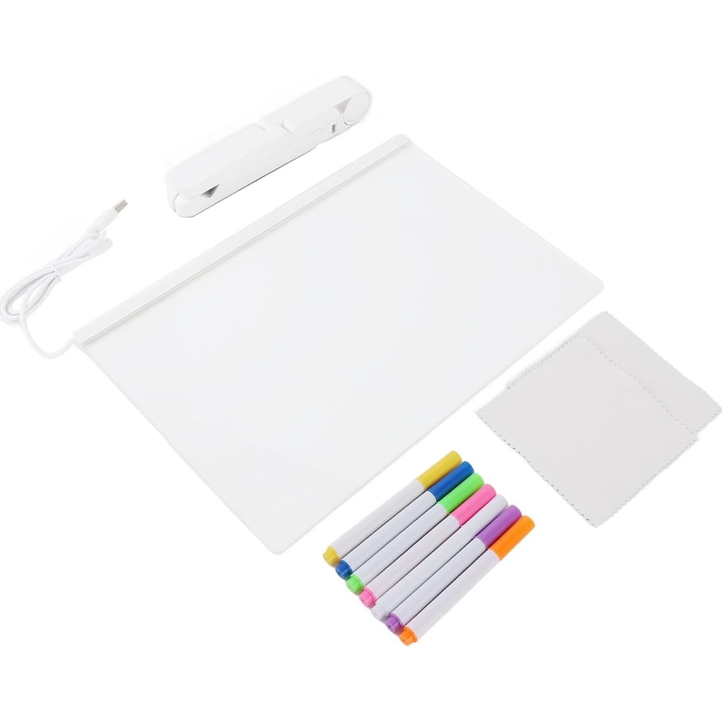 Tablero de Borrado en Seco Iluminado Gsycle 30x20cm con 7 Marcadores