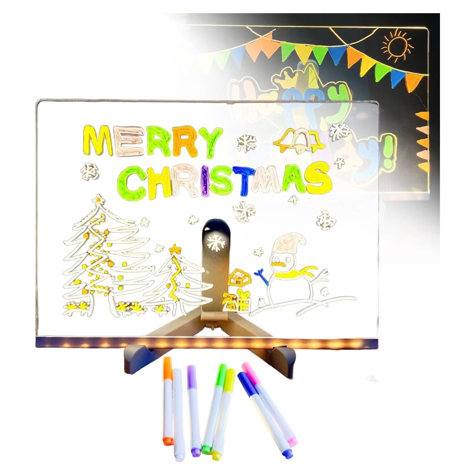 Tablero de Notas LED SUHYUNJANGM 30x20 cm Acrílico Borrado en Seco