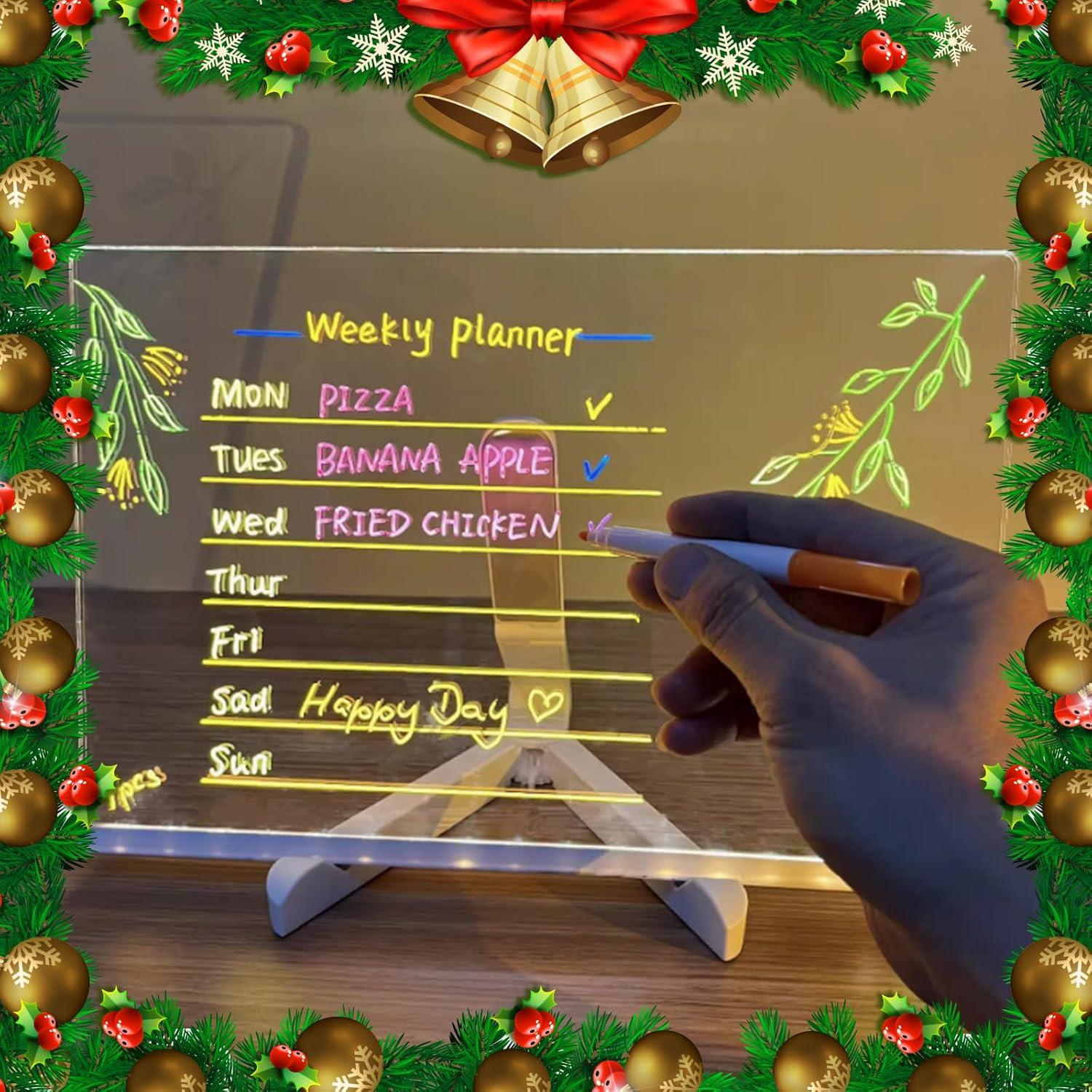 Tablero de Notas LED SUHYUNJANGM 30x20 cm Acrílico Borrado en Seco