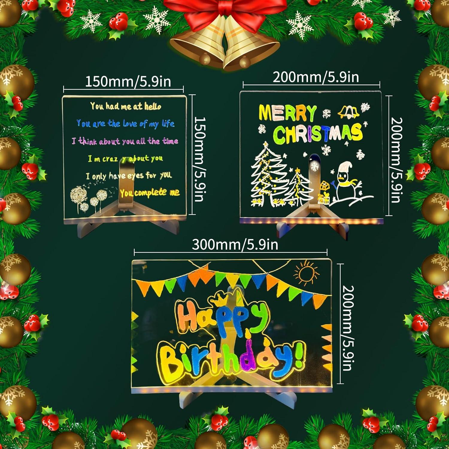 Tablero de Notas LED SUHYUNJANGM 30x20 cm Acrílico Borrado en Seco