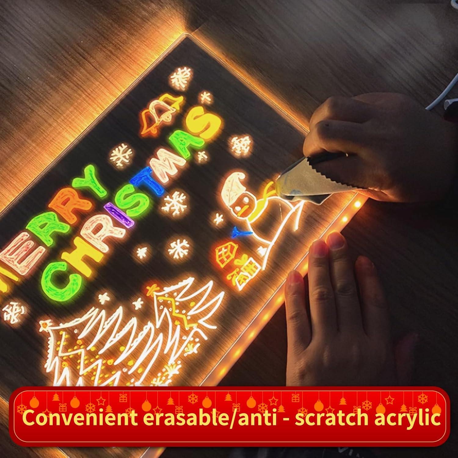 Tablero de Notas LED SUHYUNJANGM 30x20 cm Acrílico Borrado en Seco