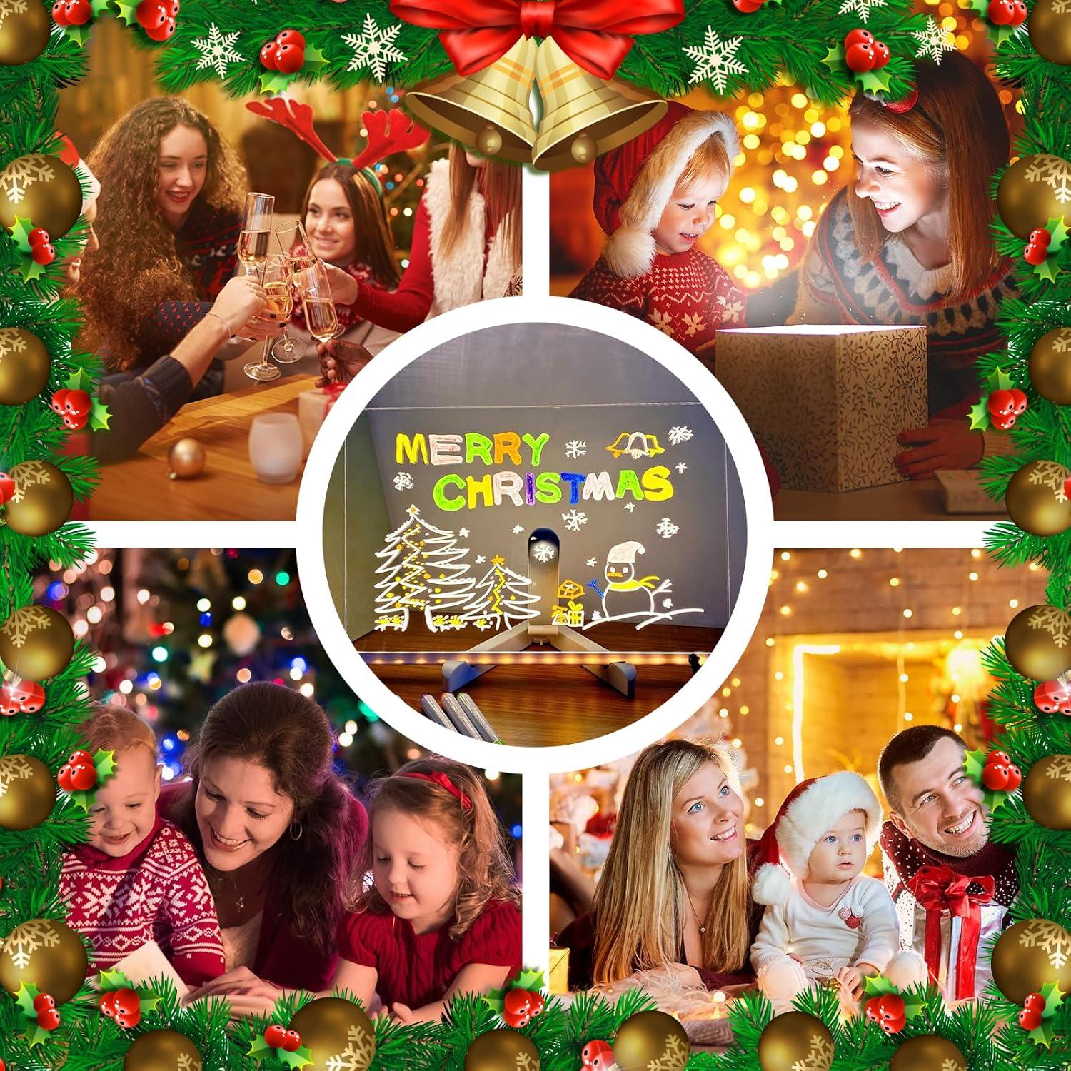 Tablero de Notas LED SUHYUNJANGM 30x20 cm Acrílico Borrado en Seco