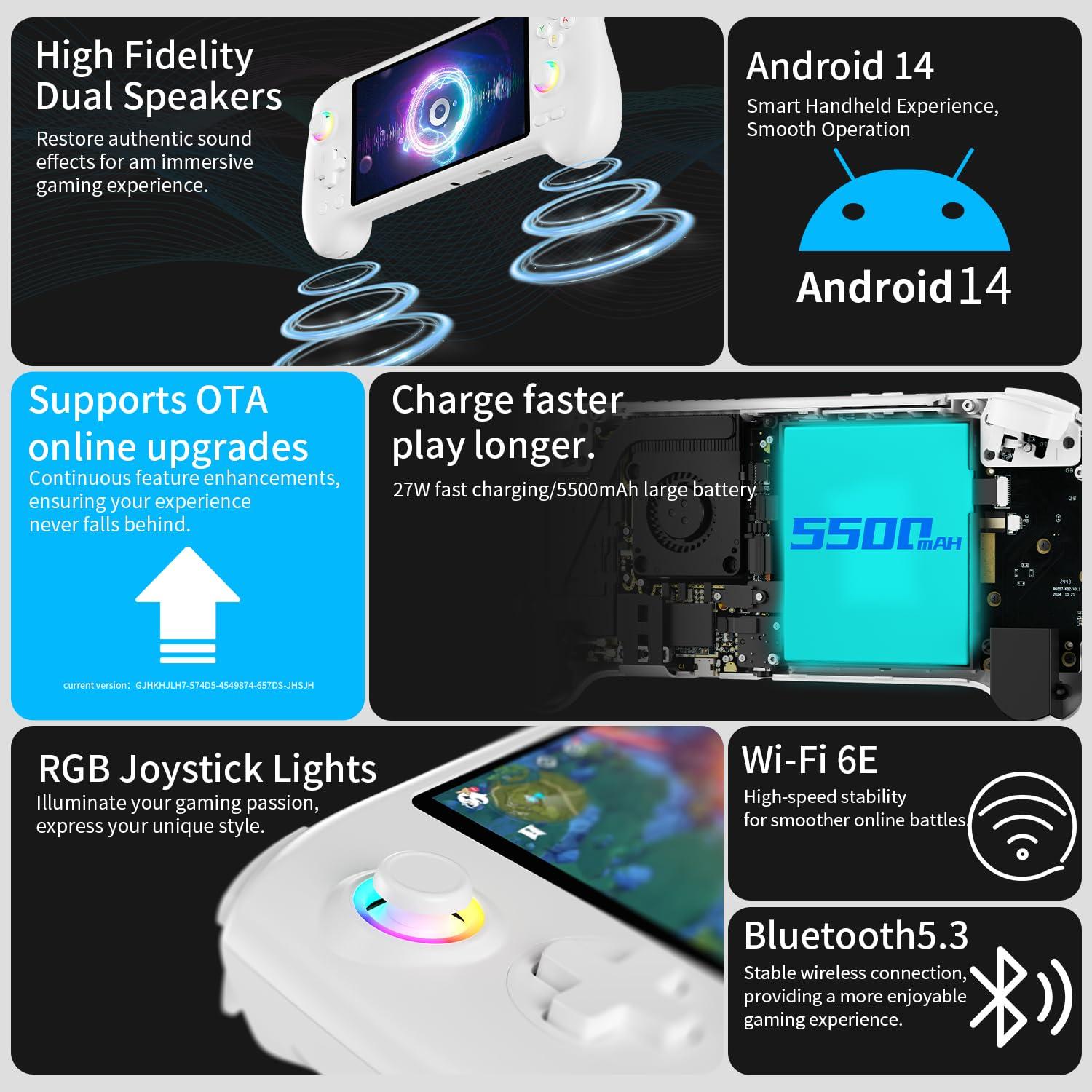 Consola de juegos portátil Anbernic RG557, 4423 juegos, Android 14