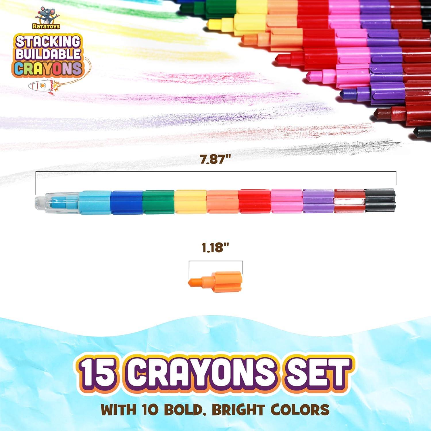Crayones Apilables Ratatoys Set 15 Piezas Colores Brillantes