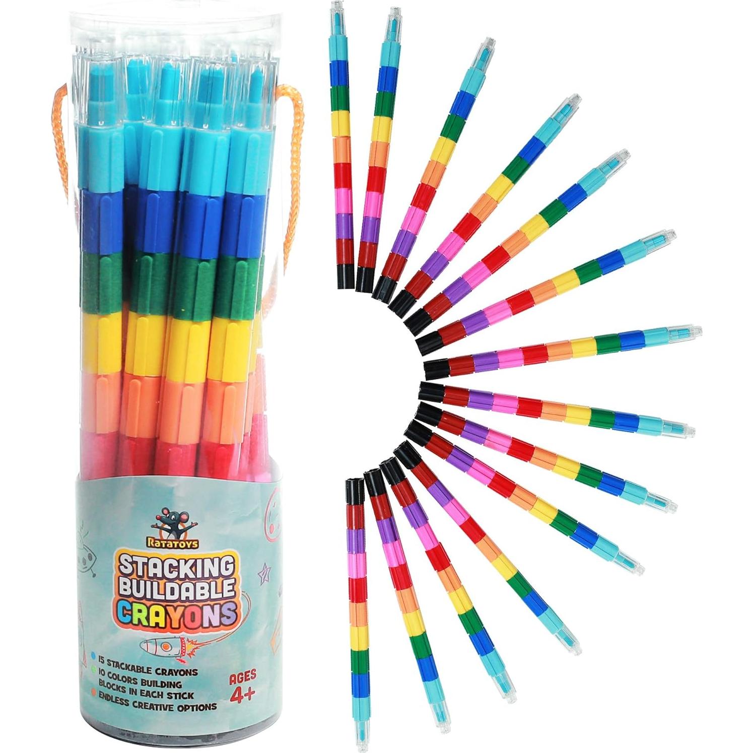 Crayones Apilables Ratatoys Set 15 Piezas Colores Brillantes