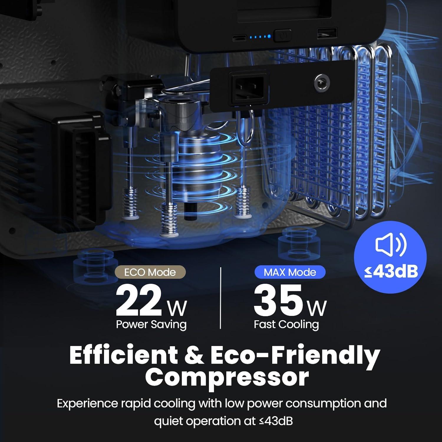 Refrigerador de Coche EENOUR D10 10L 12V Portátil - Negro