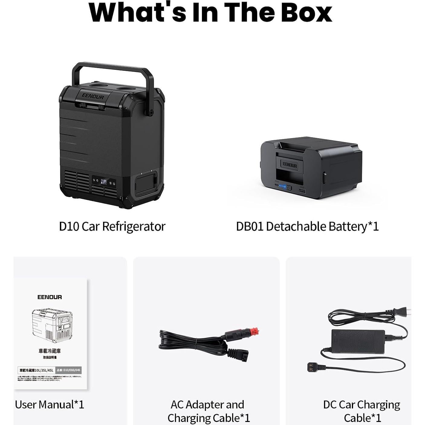 Refrigerador de Coche EENOUR D10 10L 12V Portátil - Negro
