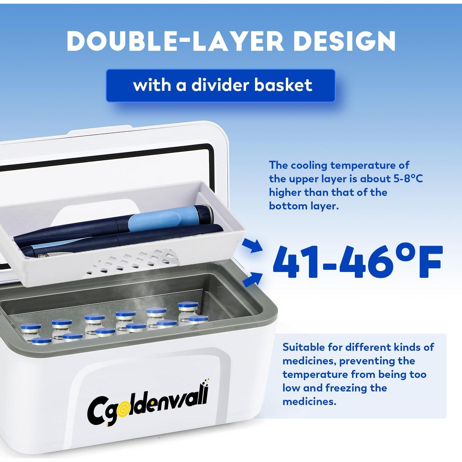 Caja Enfriadora de Insulina CGOLDENWALL CG-CB03 12 Plumas