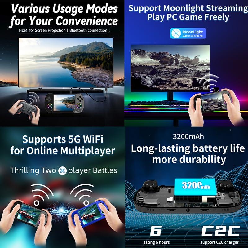 Consola de Juegos Portátil Anbernic RG40XXH 64GB Pantalla IPS 4"