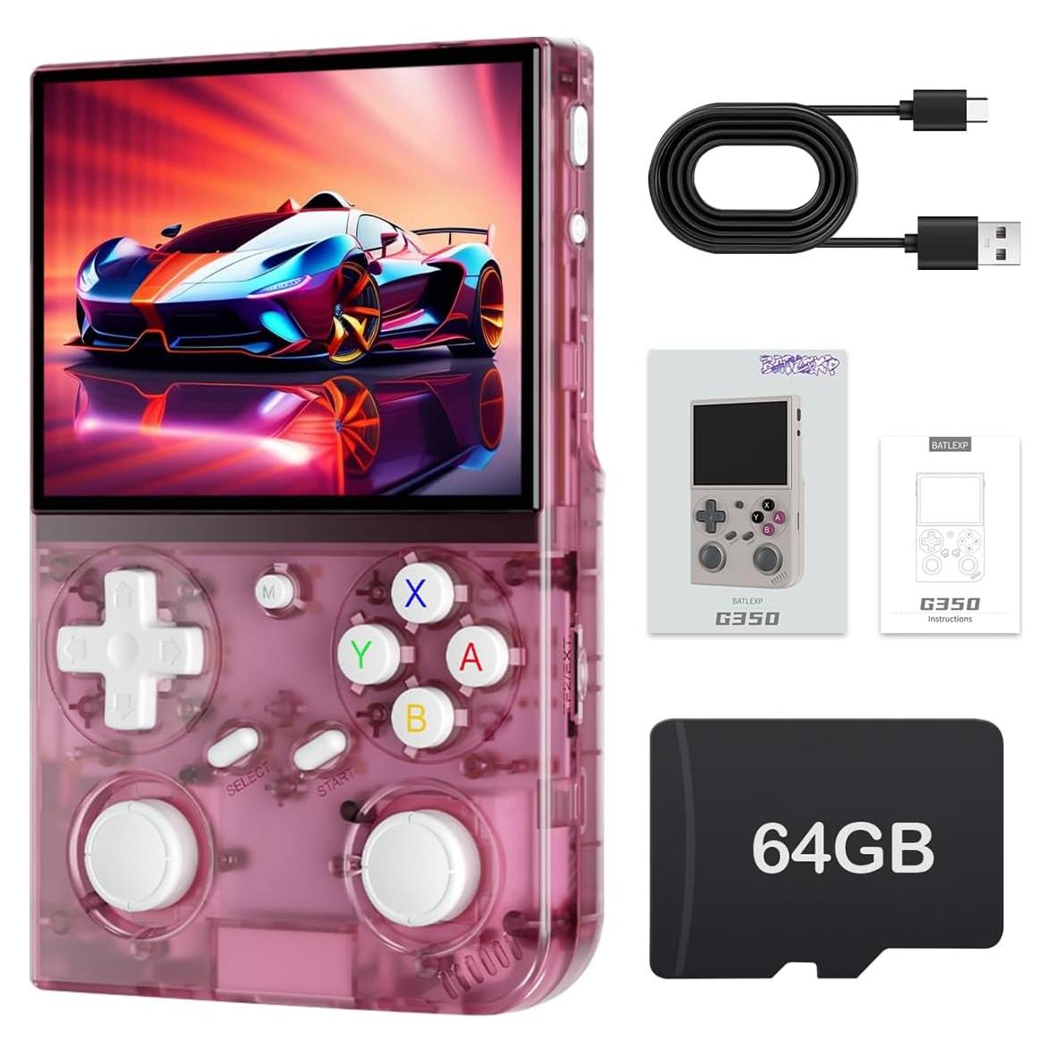 Consola de juegos portátil WESICH G350 3.5" IPS 64GB Rosa