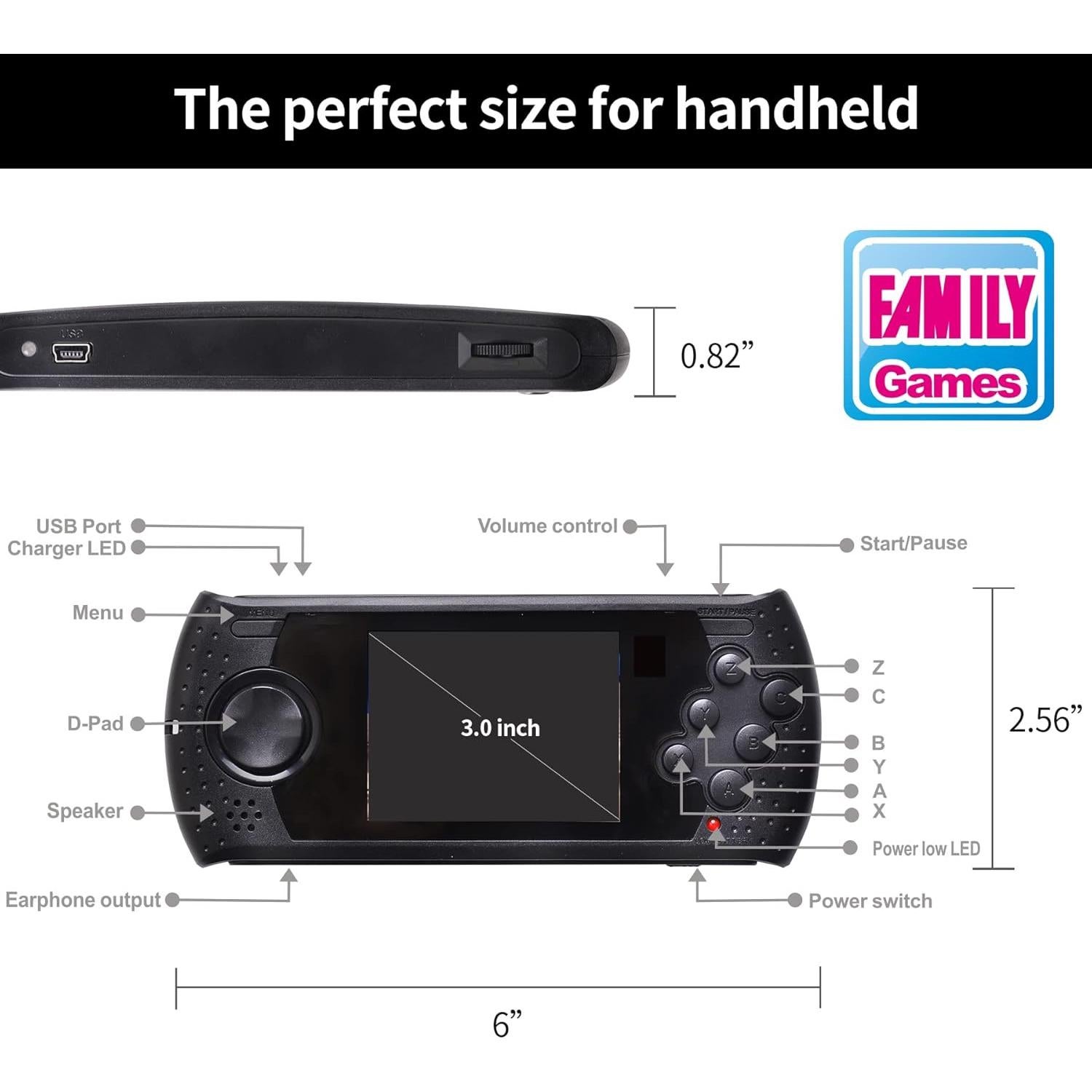 Consola de Videojuegos Portátil LUHYAUAN 16 Bits 230 Juegos HD