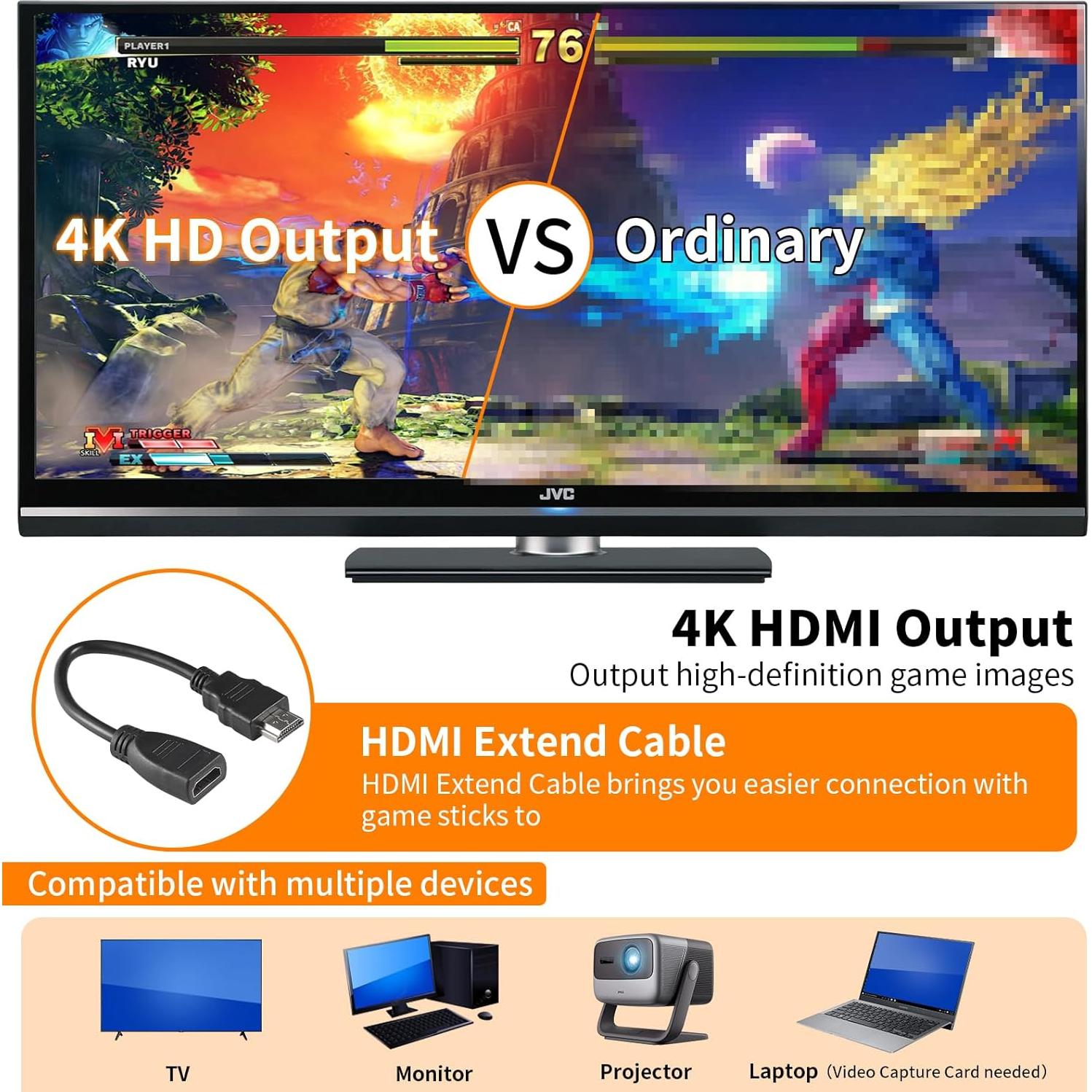 Consola de Juegos Retro FUNTELL 128GB 50000 Juegos HDMI