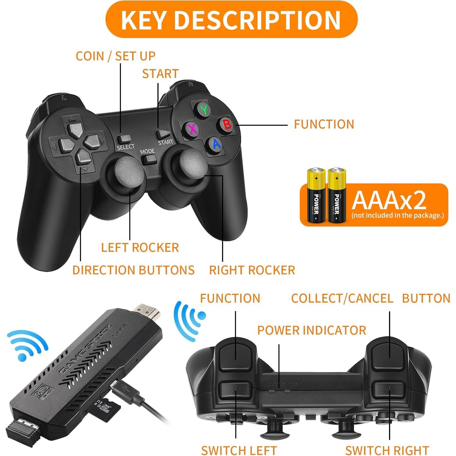 Consola de Juegos Retro FUNTELL 128GB 50000 Juegos HDMI