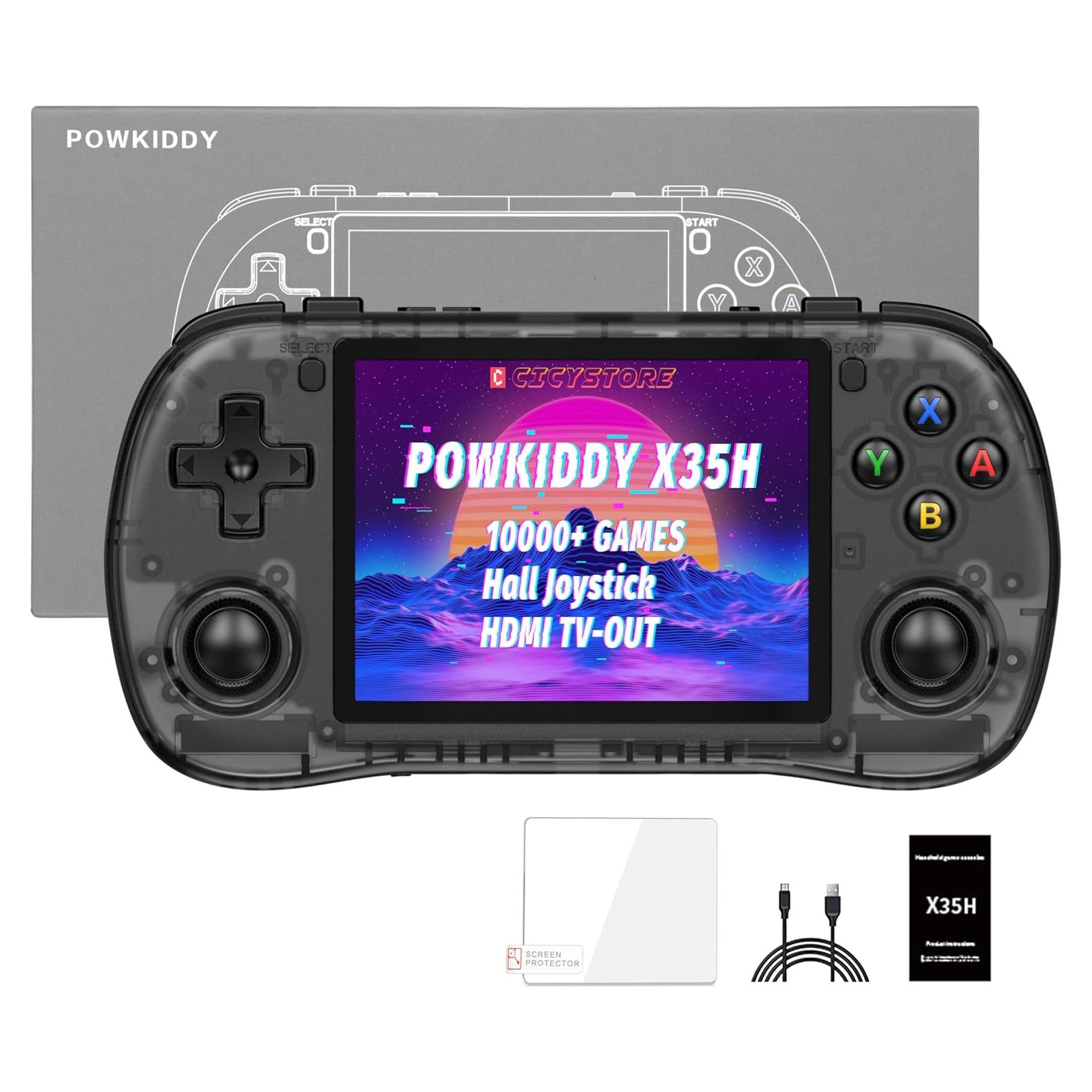 Consola de Juegos Portátil Powkiddy X35H - 10,000 Juegos, 3.5" IPS, HDMI