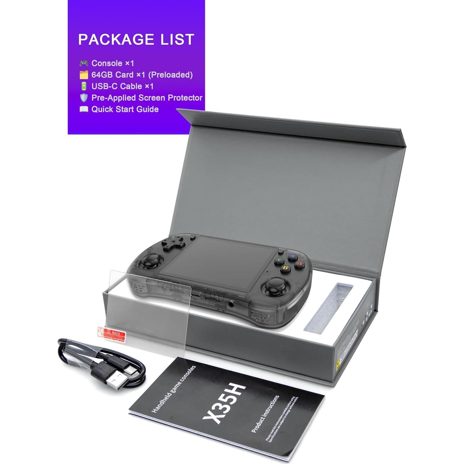 Consola de Juegos Portátil Powkiddy X35H - 10,000 Juegos, 3.5" IPS, HDMI