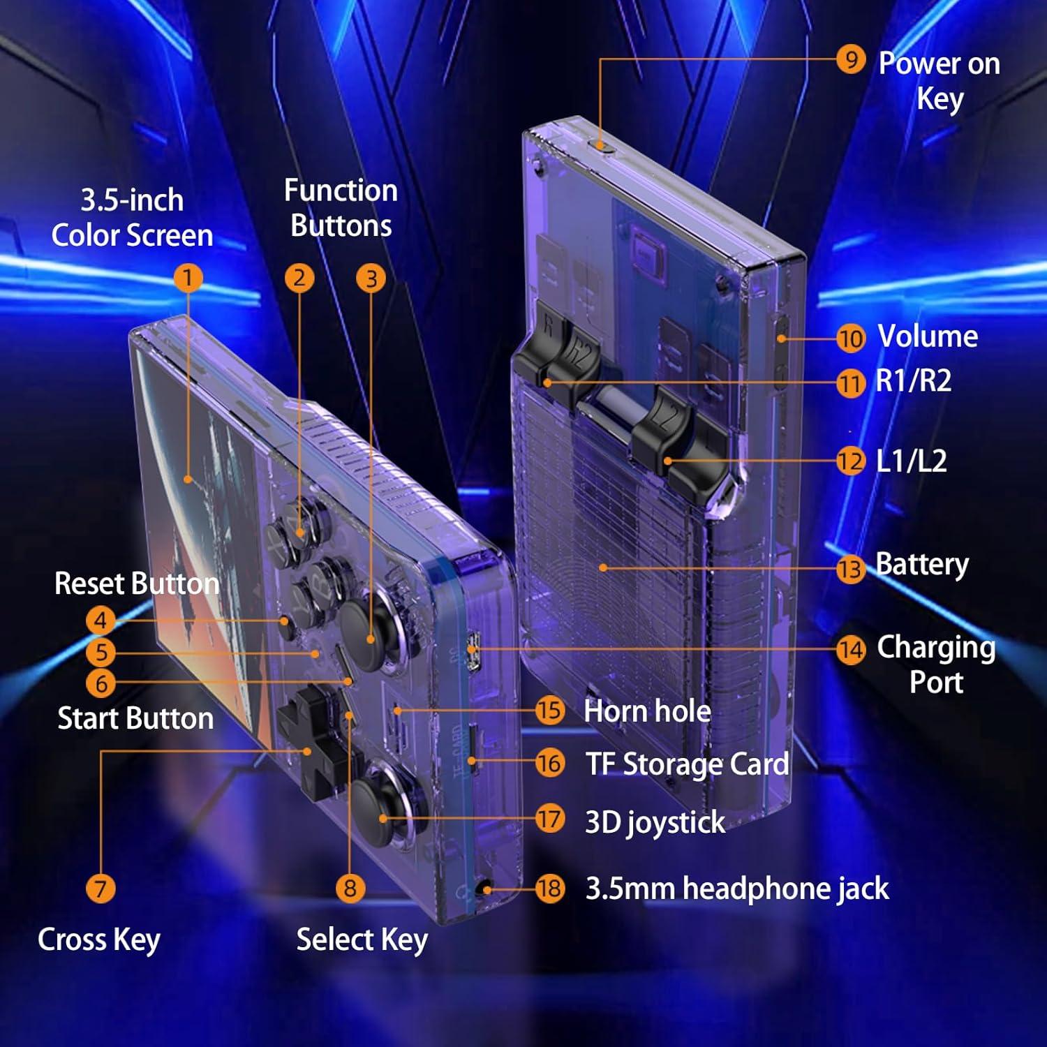 Consola de Juegos Portátil Retro Ugonetend 3.5" IPS 64GB 15000 Juegos