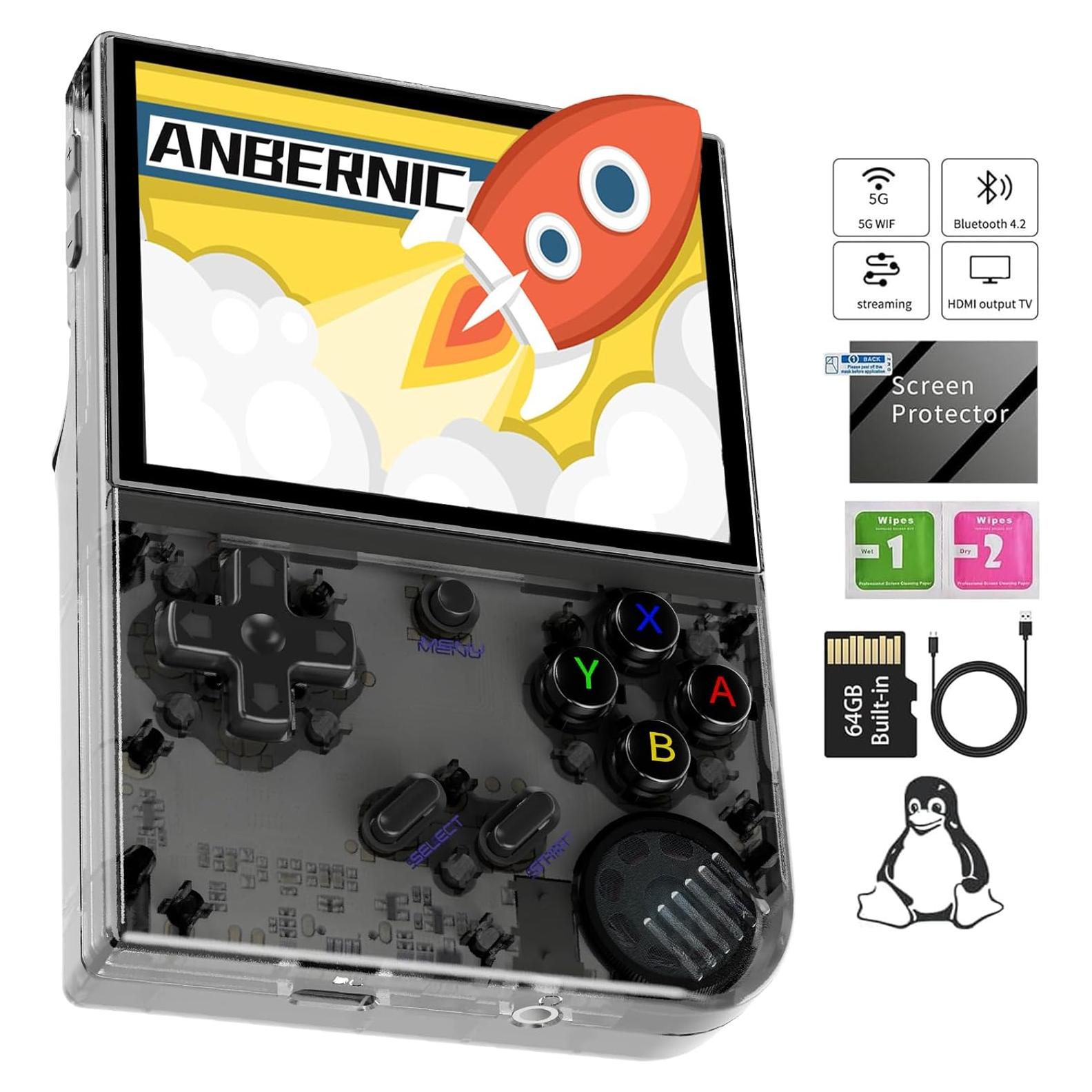 Consola de Juegos Portátil RG35XX Plus 3.5" IPS 6900 Juegos WiFi Bluetooth