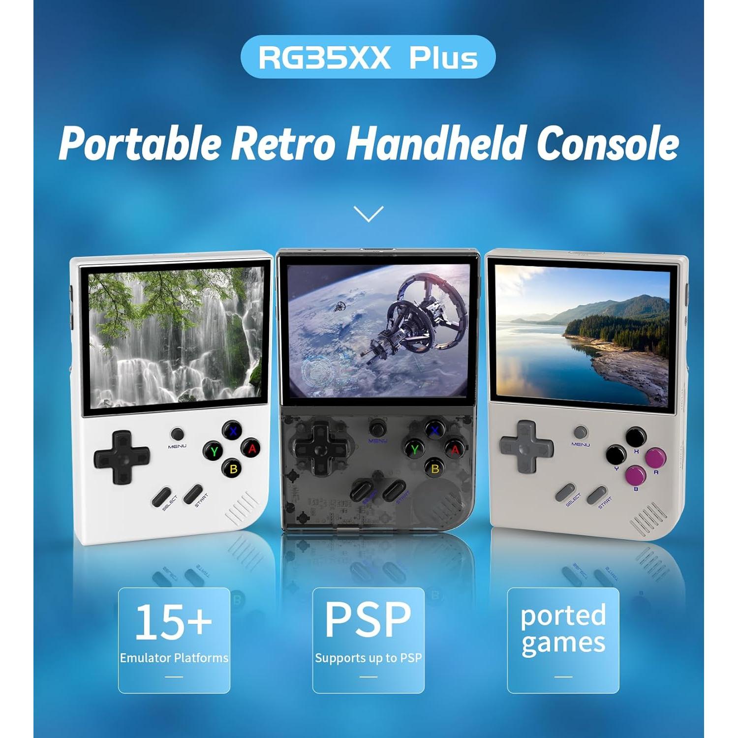 Consola de Juegos Portátil RG35XX Plus 3.5" IPS 6900 Juegos WiFi Bluetooth